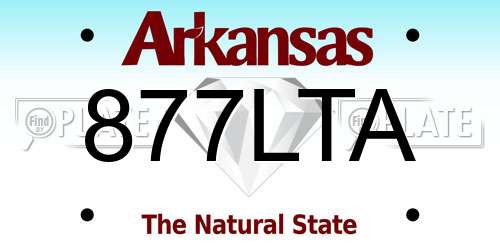 877LTA Arkansas License Plate