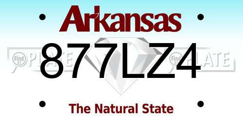 877LZ4 Arkansas License Plate