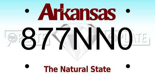 877NN0 Arkansas License Plate