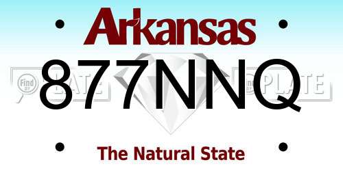 877NNQ Arkansas License Plate