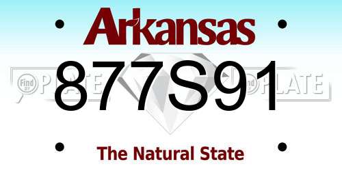 877S91 Arkansas License Plate