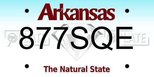 877SQE Arkansas License Plate