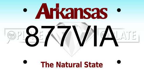 877VIA Arkansas License Plate