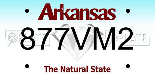 877VM2 Arkansas License Plate