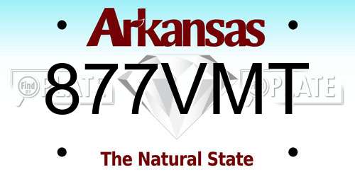 877VMT Arkansas License Plate