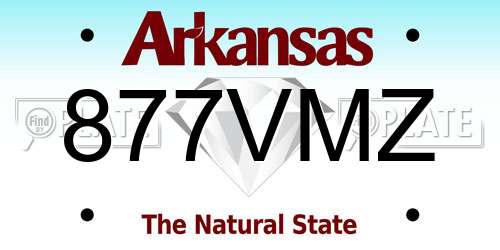 877VMZ Arkansas License Plate