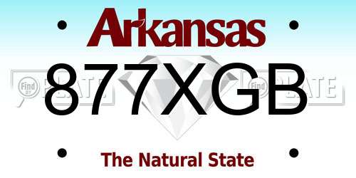 877XGB Arkansas License Plate