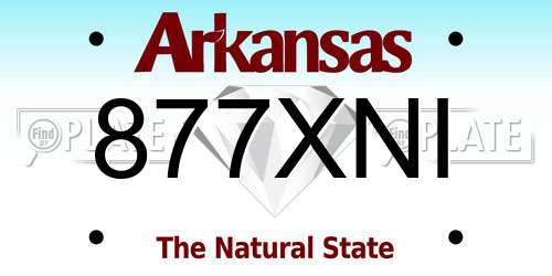 877XNI Arkansas License Plate