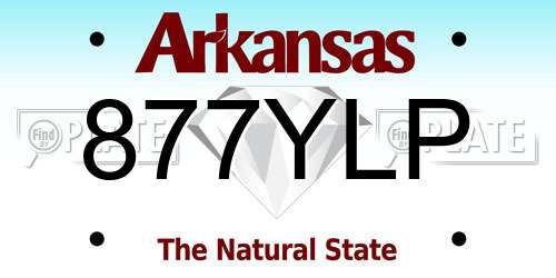 877YLP Arkansas License Plate