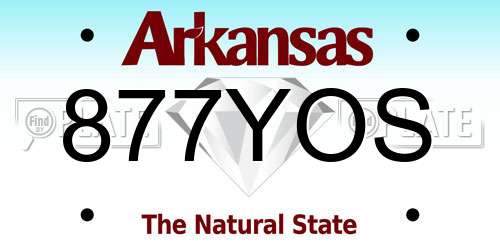 877YOS Arkansas License Plate