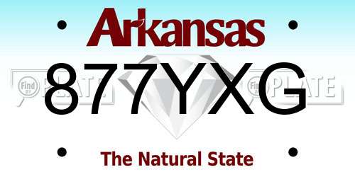 877YXG Arkansas License Plate