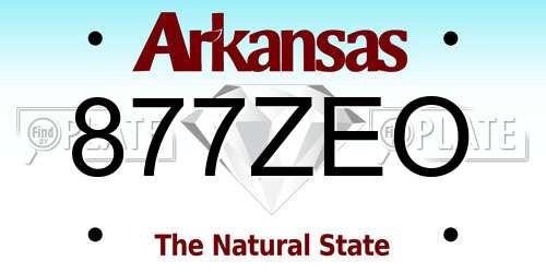 877ZEO Arkansas License Plate