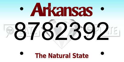8782392 Arkansas License Plate