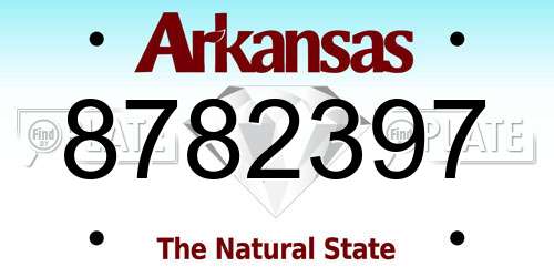 8782397 Arkansas License Plate