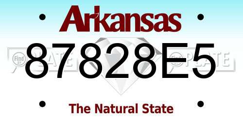 87828E5 Arkansas License Plate