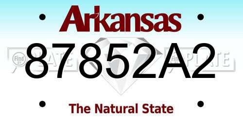 87852A2 Arkansas License Plate