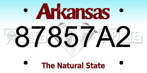 87857A2 Arkansas License Plate
