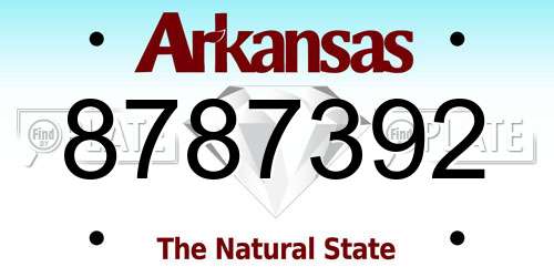 8787392 Arkansas License Plate