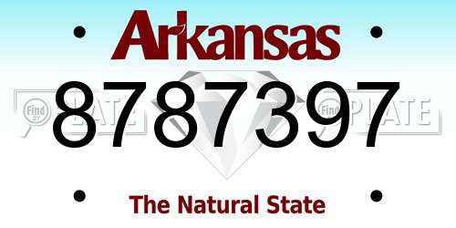 8787397 Arkansas License Plate
