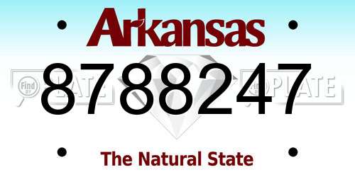 8788247 Arkansas License Plate