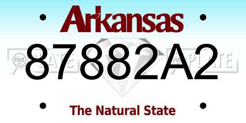 87882A2 Arkansas License Plate