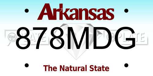 878MDG Arkansas License Plate