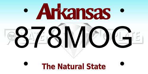 878MOG Arkansas License Plate