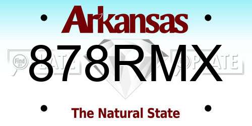 878RMX Arkansas License Plate