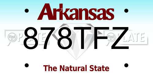 878TFZ Arkansas License Plate