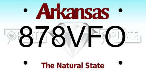 878VFO Arkansas License Plate