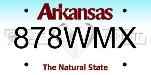 878WMX Arkansas License Plate