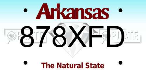 878XFD Arkansas License Plate
