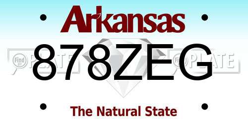 878ZEG Arkansas License Plate