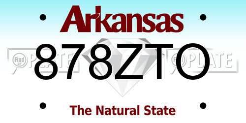 878ZTO Arkansas License Plate