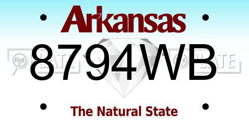 8794WB Arkansas License Plate
