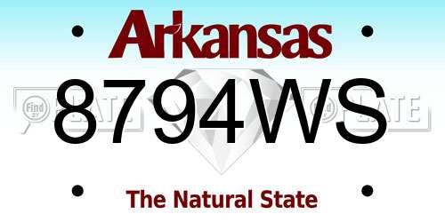 8794WS Arkansas License Plate