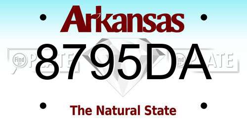 8795DA Arkansas License Plate