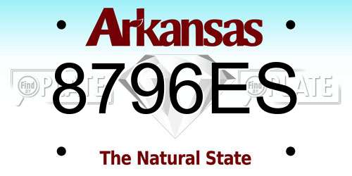 8796ES Arkansas License Plate