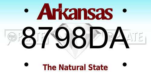 8798DA Arkansas License Plate