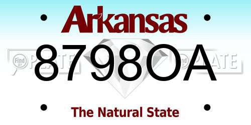 8798OA Arkansas License Plate