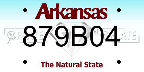 879B04 Arkansas License Plate