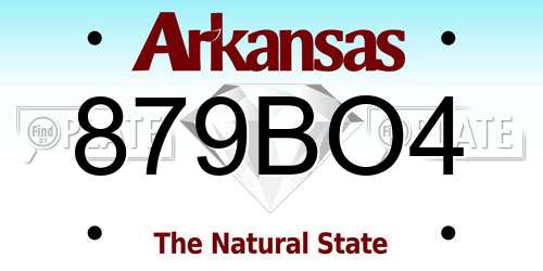 879BO4 Arkansas License Plate