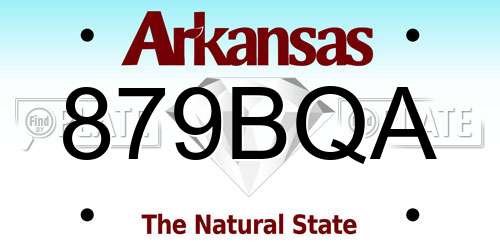 879BQA Arkansas License Plate