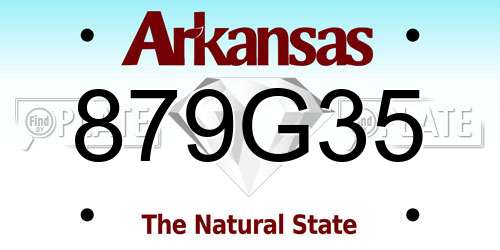 879G35 Arkansas License Plate