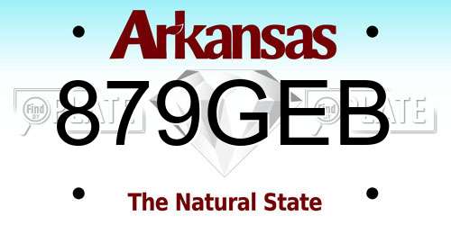879GEB Arkansas License Plate