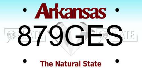 879GES Arkansas License Plate