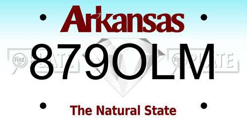 879OLM Arkansas License Plate