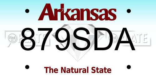 879SDA Arkansas License Plate