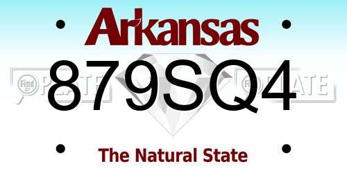 879SQ4 Arkansas License Plate
