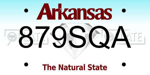 879SQA Arkansas License Plate